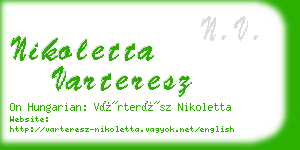 nikoletta varteresz business card